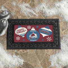 Colorado Avalanche Holiday Flocked Coir Sassafras Switch Mat, 22"x10"