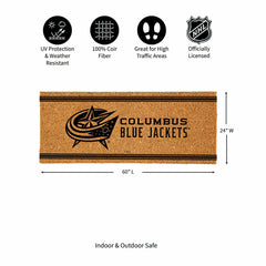Columbus Blue Jackets Extra Large One Color Coir Mat, 60"x24"