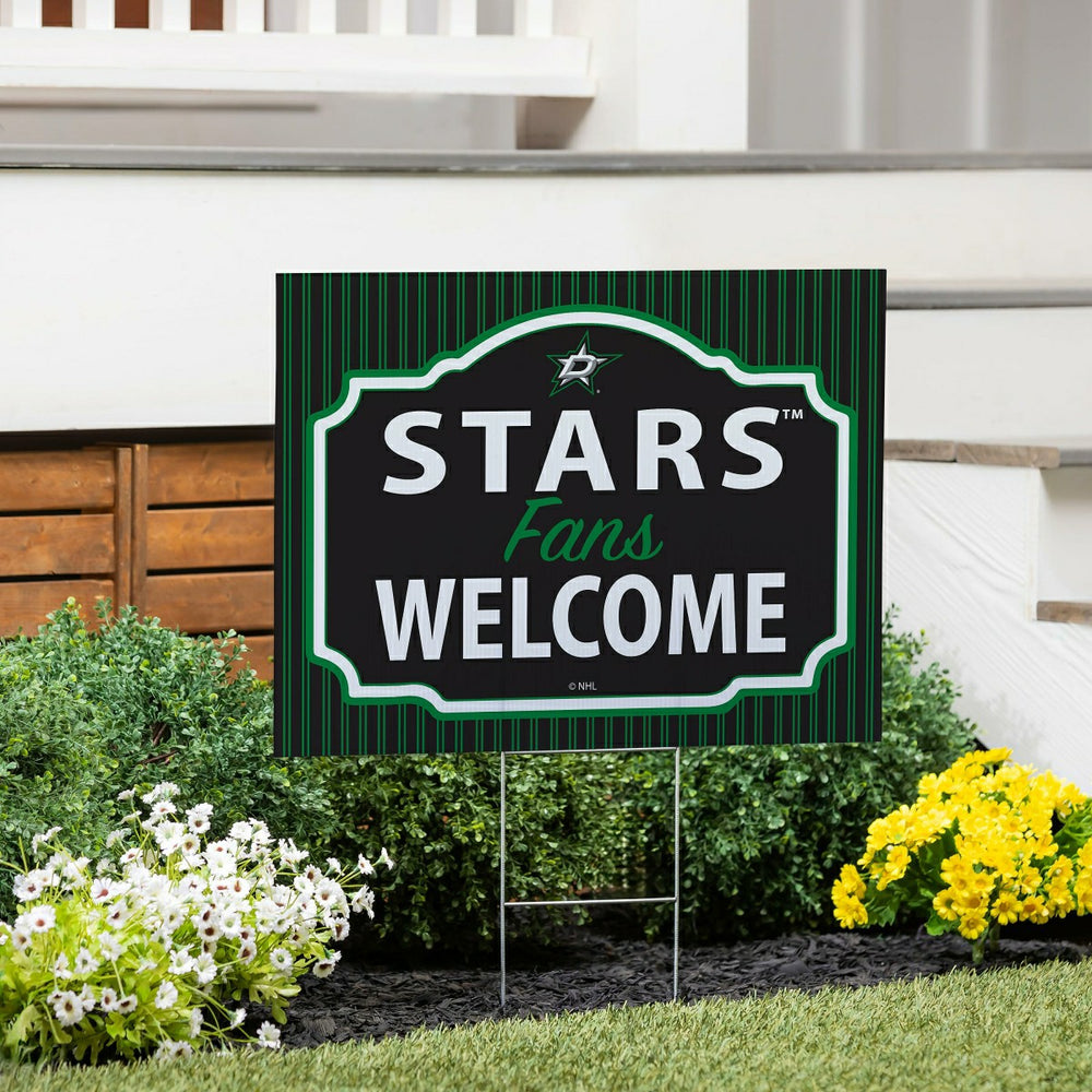 Dallas Stars Coroplast Yard Sign, "Fans Welcome"