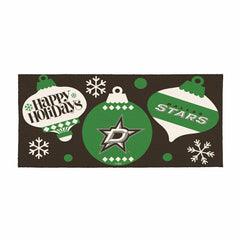Dallas Stars Holiday Flocked Coir Sassafras Switch Mat, 22"x10"