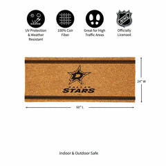 Dallas Stars Extra Large One Color Coir Mat, 60"x24"