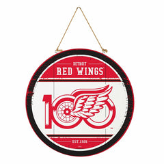 Detroit Red Wings,100 Anniversary Round Door Decor with Hanging Rope,