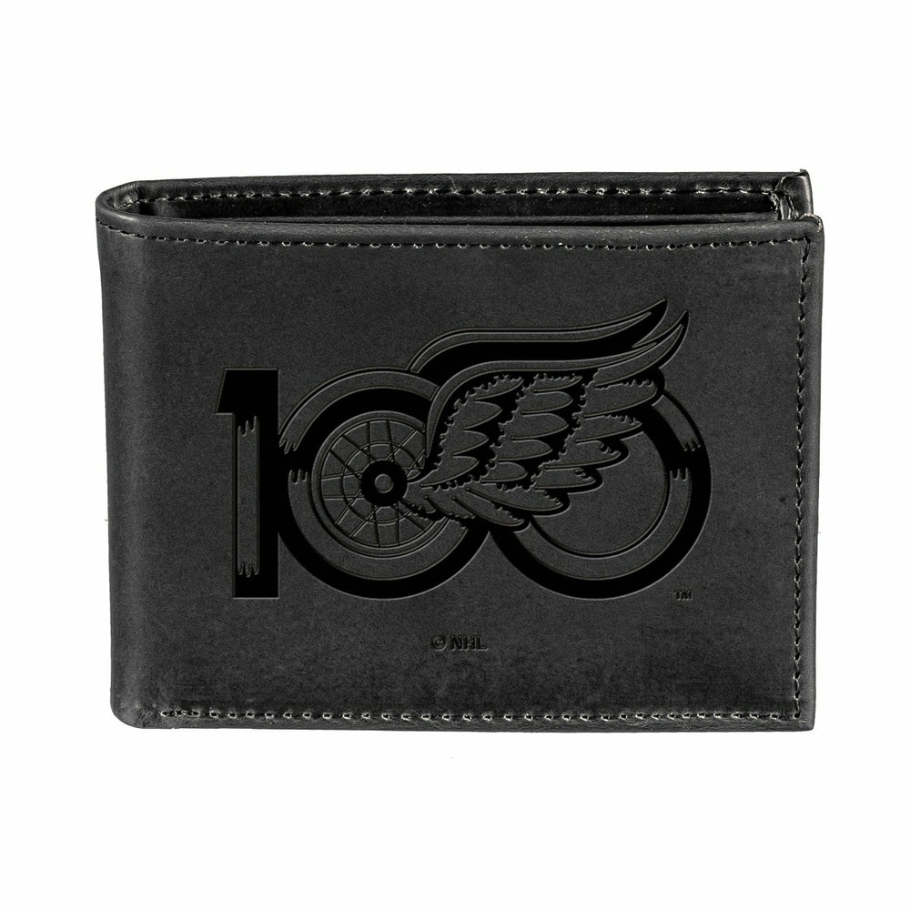 Detroit Red Wings, 100 Anniversary Wallet, Bi-fold, Black