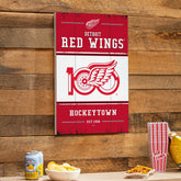 Detroit Red Wings,100 Anniversary Wood Wall Sign, 16x24