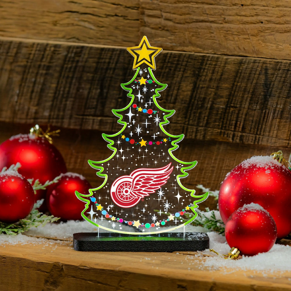Detroit Red Wings Hockey Holiday Tree Desklite LED Decor