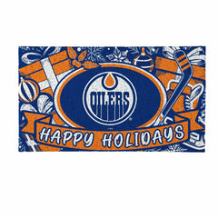 Edmonton Oilers Holiday PVC Mat, 28"x16"