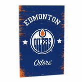 Edmonton Oilers Wood Wall Sign, 16x24