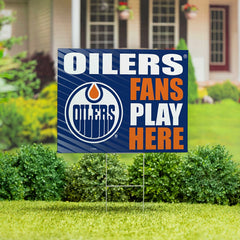 Edmonton Oilers Coroplast Yard Sign "Fans Play Here"
