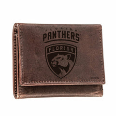 Florida Panthers, Tri-Fold Wallet, Brown, CH, 100% Genuine Leather