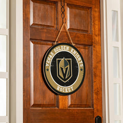 Vegas Golden Knights Round Door Décor with Hanging Rope, 18x18