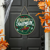 Minnesota Wild Halloween Round Door Décor with Hanging Rope, 18x18