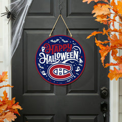 Montreal Canadiens Halloween Round Door Décor with Hanging Rope, 18x18