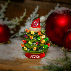 4" Mini LED Tabletop Christmas Tree, Set of 2, New Jersey Devils