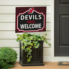 New Jersey Devils Coroplast Yard Sign, "Fans Welcome"