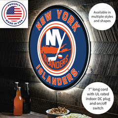 LED Wall Decor, Round, New York Islanders