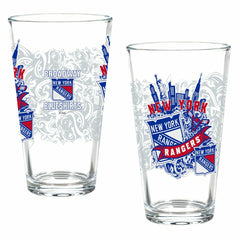 New York Rangers 16oz Glass pint, Set of 2
