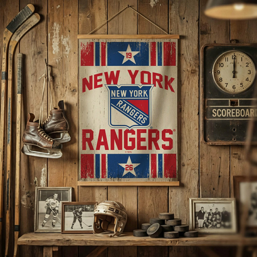 New York Rangers, Canvas Wall Tapestry, Medium, 36x24
