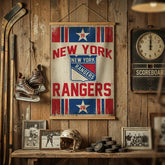 New York Rangers, Canvas Wall Tapestry, Medium, 36x24