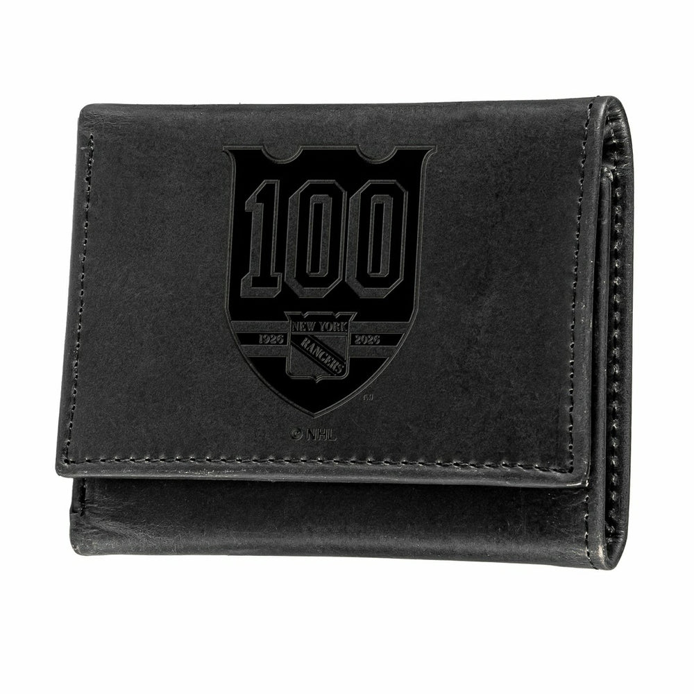 New York Rangers, 100 Anniversary Wallet, Tri-fold, Black