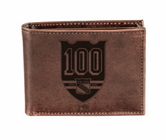 New York Rangers, 100 Anniversary Wallet, Bi-fold, Brown