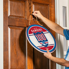 New York Rangers,100 Anniversary Round Door Decor with Hanging Rope, 1
