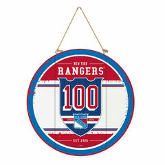 New York Rangers,100 Anniversary Round Door Decor with Hanging Rope, 1