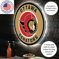 LED Wall Decor, Round, Ottawa Senators