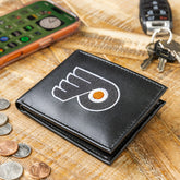 Philadelphia Flyers Black Bi-Fold Embroidered Wallet