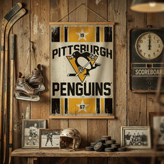 Pittsburgh Penguins, Canvas Wall Tapestry, Medium, 36x24