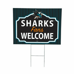 San Jose Sharks Coroplast Yard Sign, "Fans Welcome"