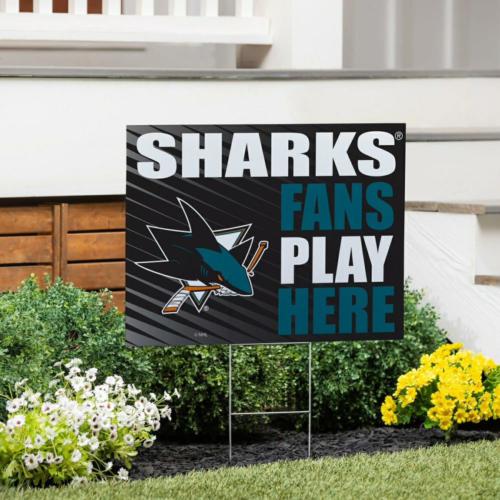San Jose Sharks Coroplast Yard Sign "Fans Play Here"