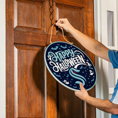 Seattle Kraken Halloween Round Door Décor with Hanging Rope, 18x18