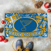 St Louis Blues Holiday PVC Mat, 28"x16"