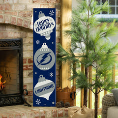 47" Double Sided Leaner, Tampa Bay Lightning, Christmas