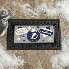 Tampa Bay Lightning Holiday Flocked Coir Sassafras Switch Mat, 22"x10"