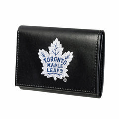 Toronto Maple Leafs Black Tri-Fold Embroidered Wallet w/ RFID Blocking