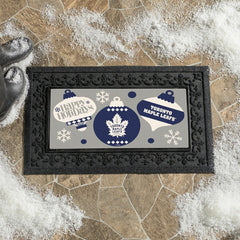 Toronto Maple Leafs Holiday Flocked Coir Sassafras Switch Mat, 22"x10"