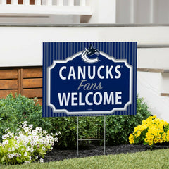 Vancouver Canucks Coroplast Yard Sign, "Fans Welcome"
