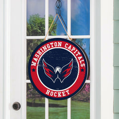 Washington Capitals Round Door Décor with Hanging Rope, 18x18
