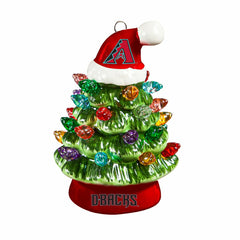 Arizona Diamondbacks 4" Mini LED Tabletop Christmas Tree, Set of 2
