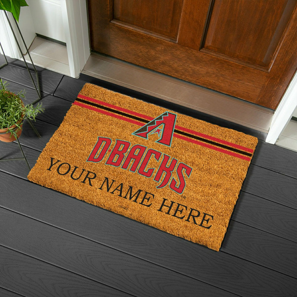 Arizona Diamondbacks Personalized Mat, Natural Coir with Color Logo, 3