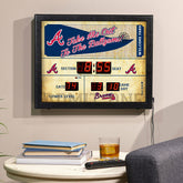 Bluetooth Scoreboard Wall Clock, Atlanta Braves