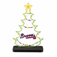 Atlanta Braves Baseball Holiday Tree Desklite LED Decor