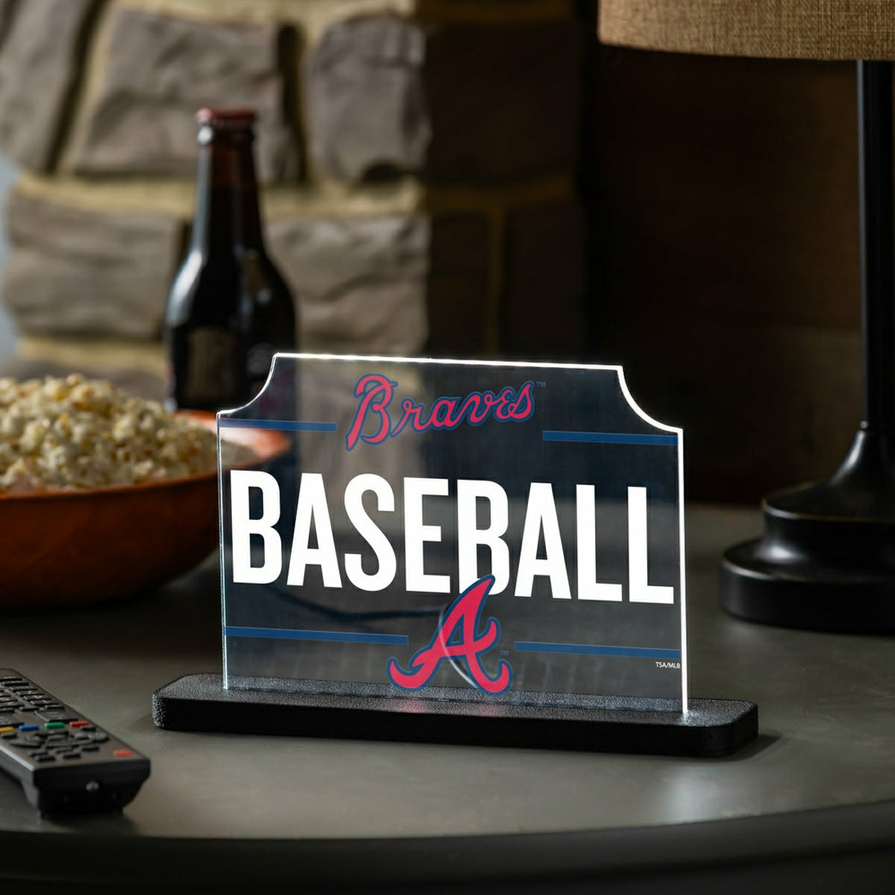 Atlanta Braves Baseball Rectangle Desklite LED Decor