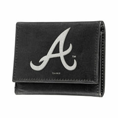 Atlanta Braves Black Tri-Fold Embroidered Wallet w/ RFID Blocking