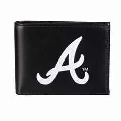 Atlanta Braves Black Bi-Fold Embroidered Wallet w/ RFID Blocking