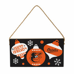 Baltimore Orioles Holiday Wood Wall Sign, 6x11