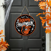 Baltimore Orioles Halloween Round Door Décor with Hanging Rope, 18x18