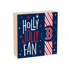 Boston Red Sox Block, Holiday, 6x6