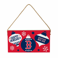 Boston Red Sox Holiday Wood Wall Sign, 6x11